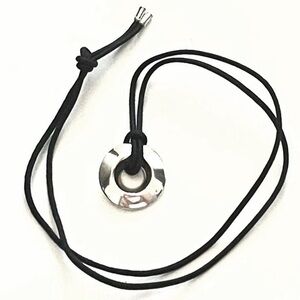Christofle (925) Circle Pendant w/ Silk Cord!